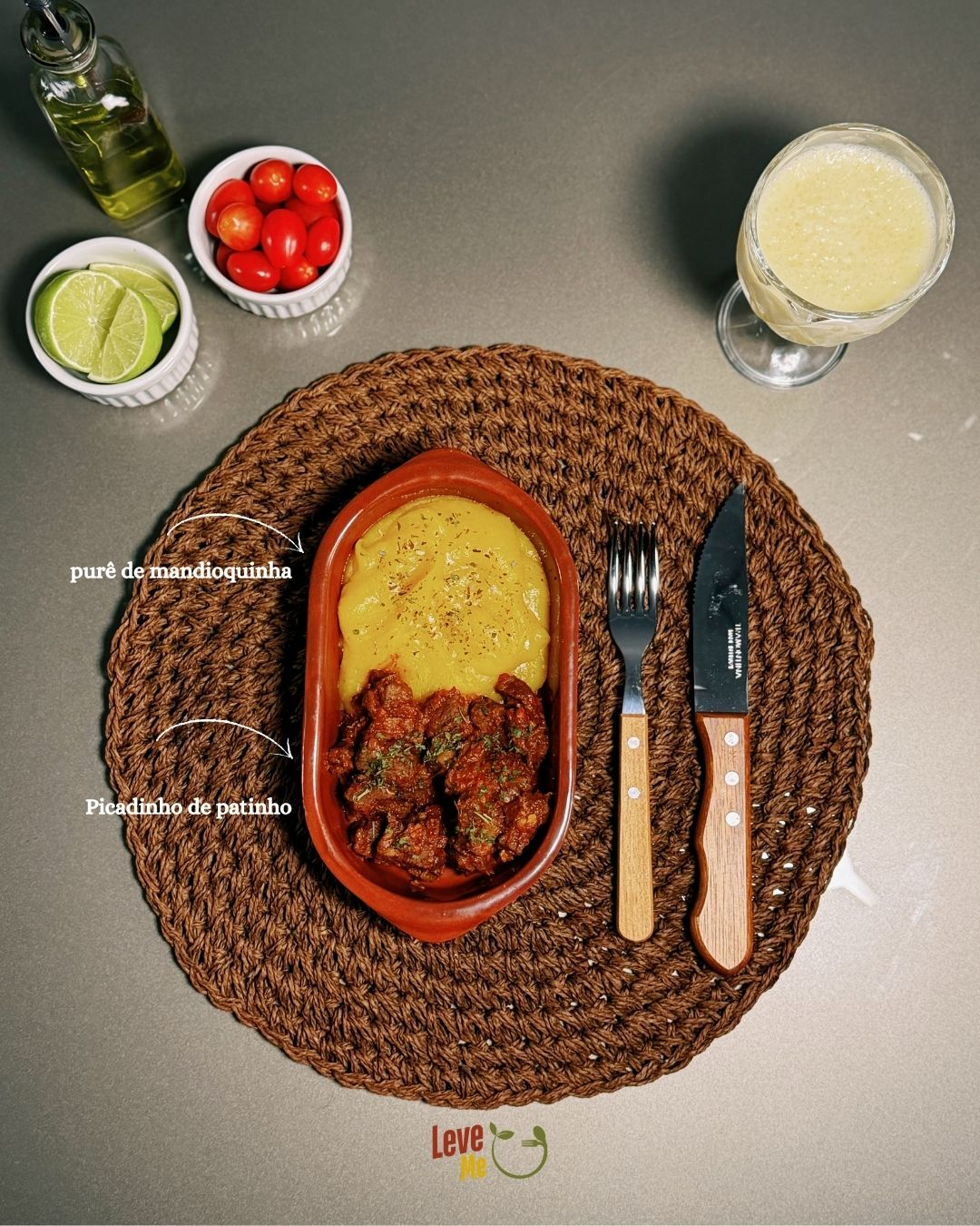 400g - Picadinho de Patinho com Purê de Mandioquinha | Sem Legumes