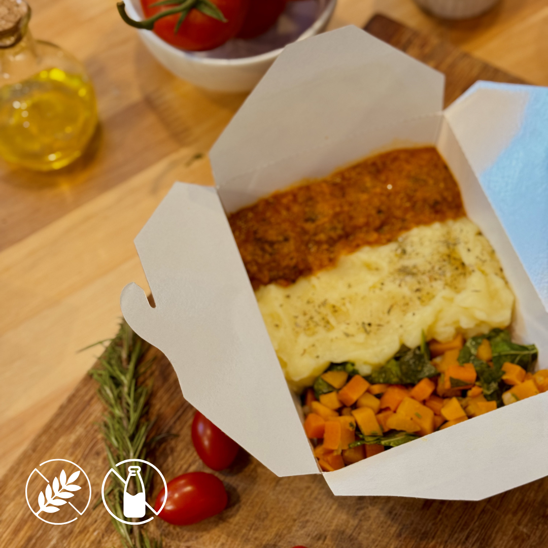 400g - Almôndegas de Patinho com Purê de Batatas e Mix de Legumes