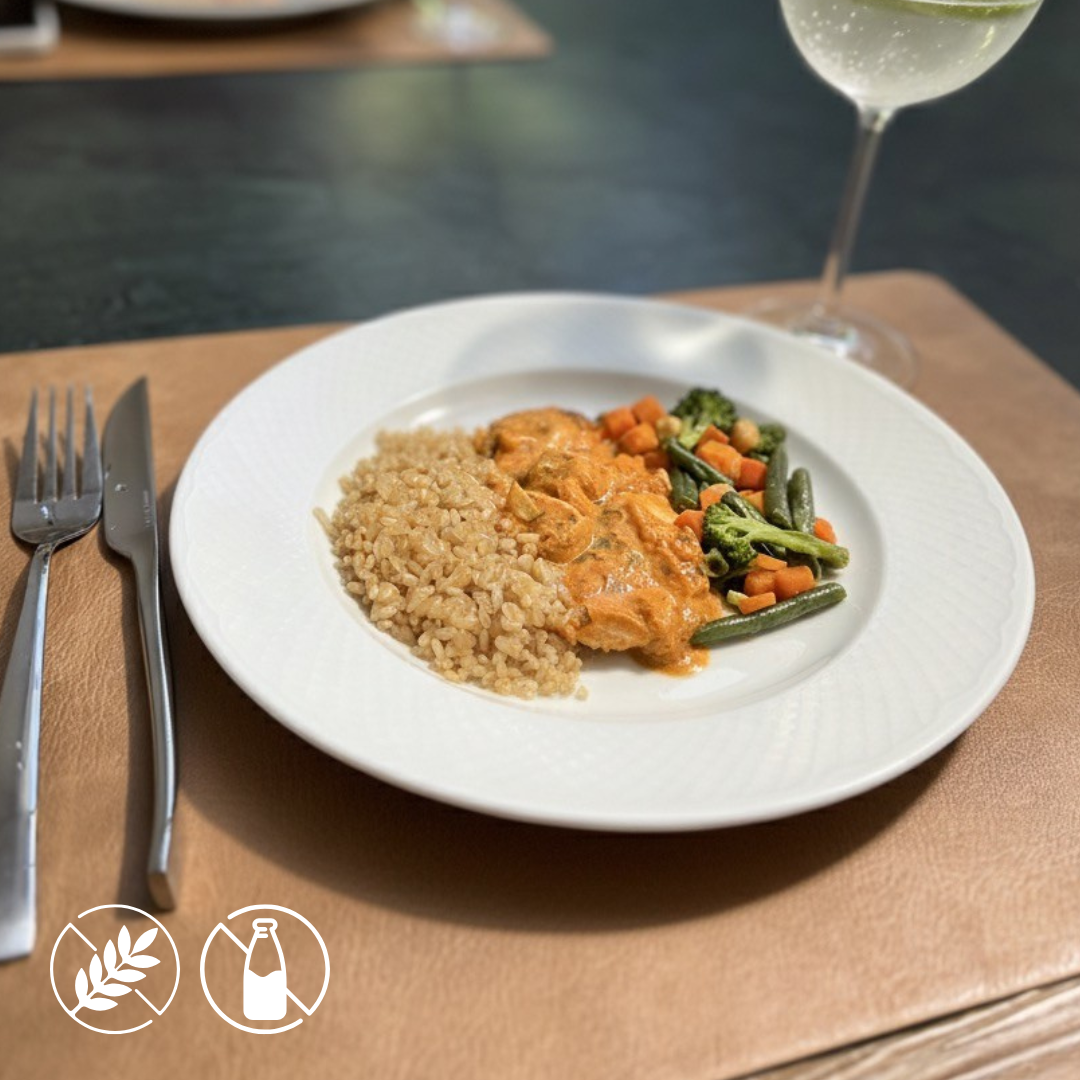 400g - Strogonoff de Frango com Arroz e Mix de Legumes