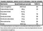 400g - Frango Cremoso com Arroz Cateto Integral e Mix de Legumes